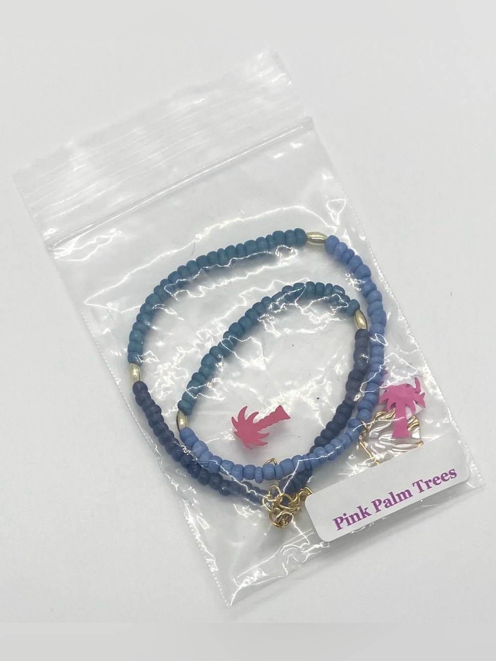 Blue Ombré Gold Choker Beaded Necklace with White Gold Shell Charm Boho Festival - Picture 9 of 11